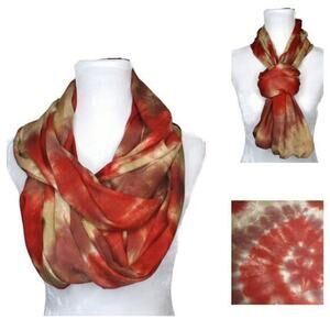 NEW‎ Artisan Hand-Dyed Scarf Infinity Wrap Galaxy Tie Dyed Print One Size